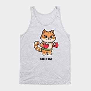 cat with red boxing gloves Tank Top